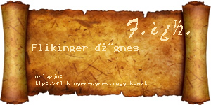 Flikinger Ágnes névjegykártya